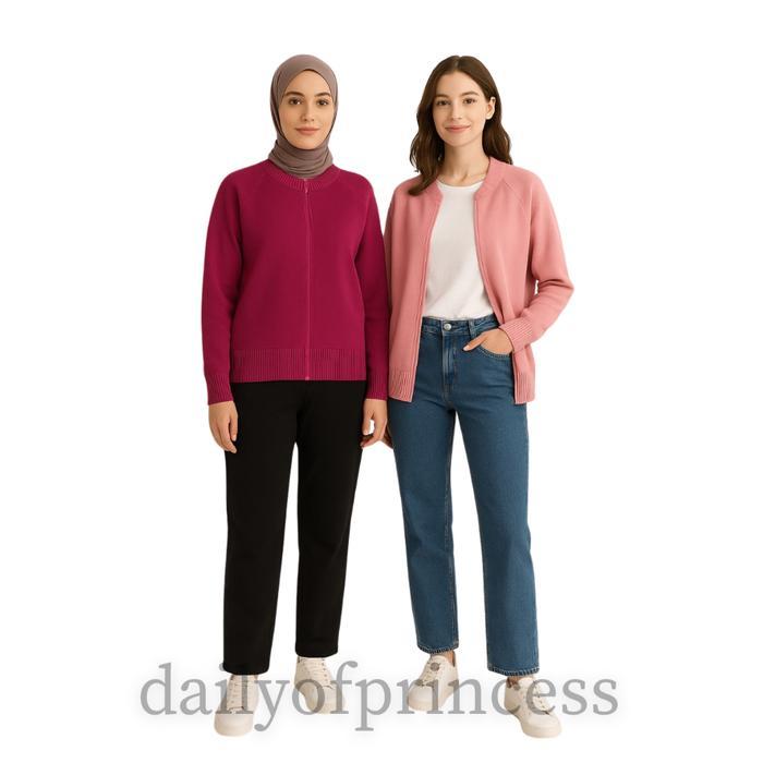 DAILYOFPRINCESS ZIVA JAKET WANITA RAJUT RESLETING
