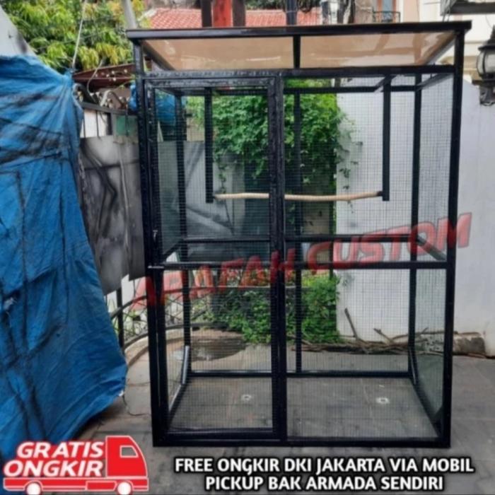 Kandang Burung Besar Aviary Kokoh Anti Karat Premium – Sangkar Outdoor Indoor Untuk Murai, Kakatua, 