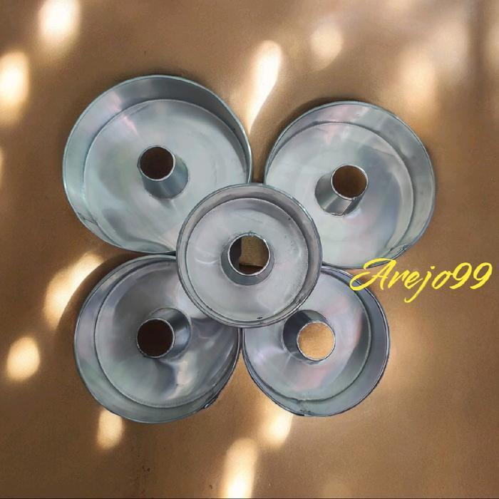 Loyang Bolu Loyang Roti Bulat Lubang Loyang Roti Ban Tulban 1Set Isi 5Pcs Kitchenware (Alumunium