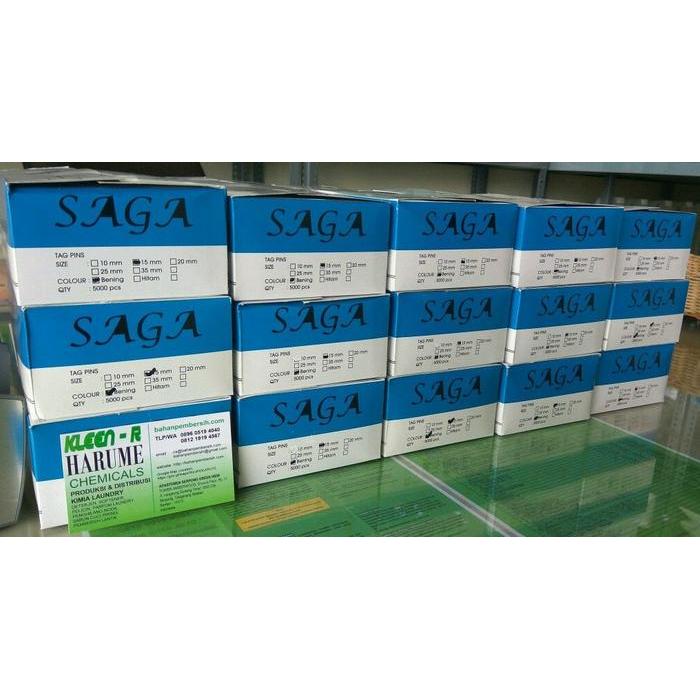 Tag Pin Bening 15mm SAGA 5.000 pcs per box, bahan PP