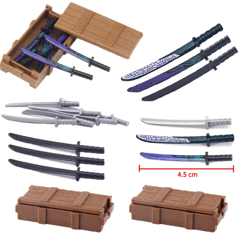 Moc Magic Knife Building Double-D Printed Sword El Soldier Figure Weapon Bricks Toy Weapon Box