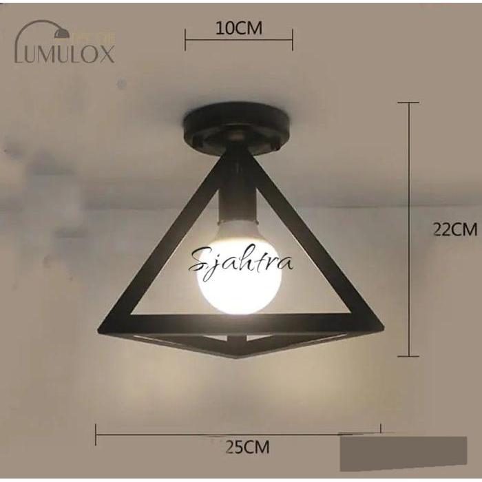 Lampu Gantung Bahan Besi Tempel Plafon/Dekorasi Rumah Tambahan Bohlam Warna Putih Dekorasi Kamar