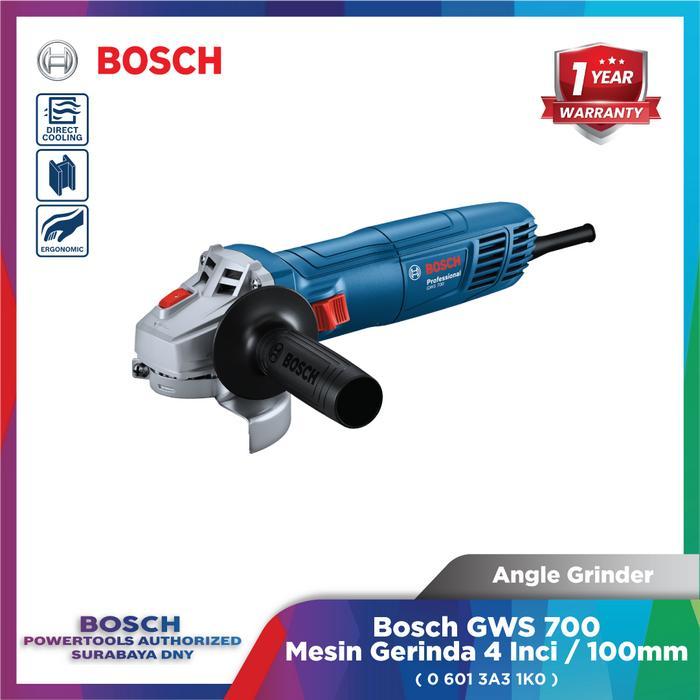 Gerinda 4" Bosch Gws 700 Angle Grinder Mesin Gerinda 100 Mm Corded 700W Professional Pasti Ori