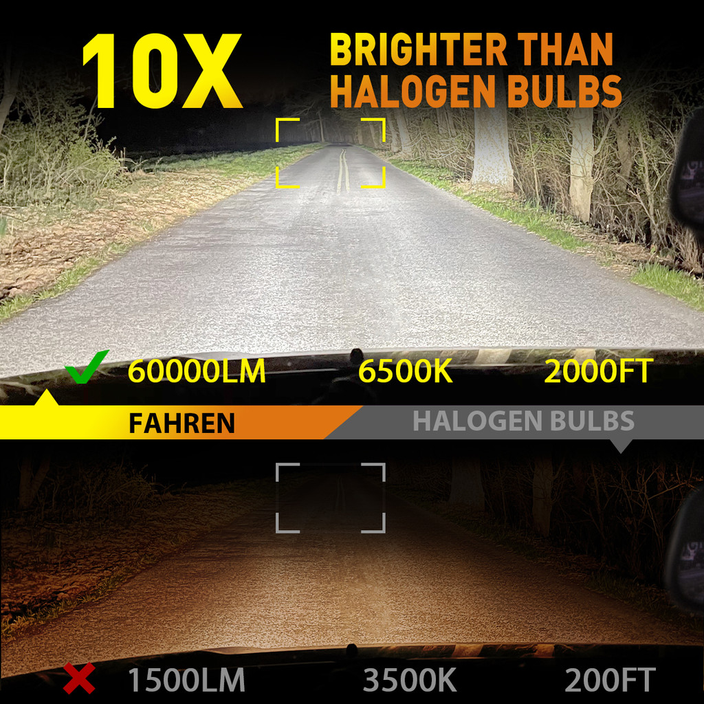 4PCS 9005 HB3 H11 H8 H9 Led Headlights Canbus 100W 6500K Super Bright Light Bulbs 3570 CSP Single