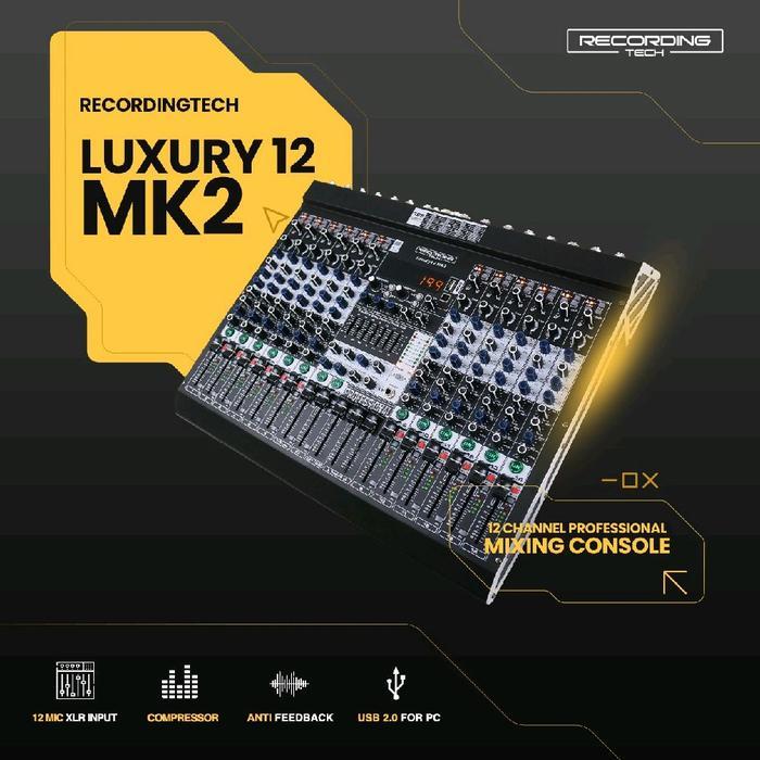 Mixer Audio Recording Tech LUXURY 12 MK2 With Compressor 12Channel Luxury12 mk2 Original
