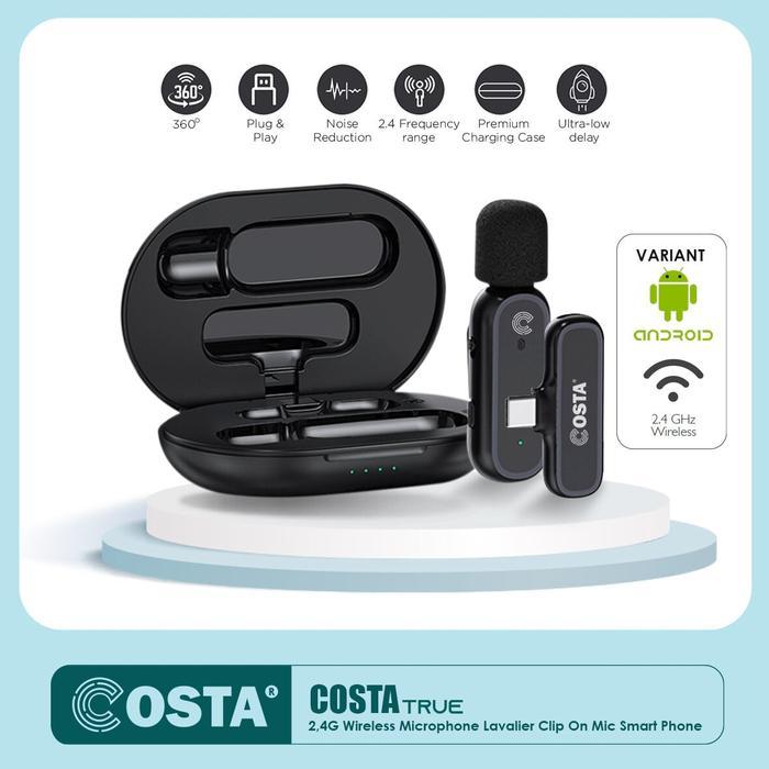 COSTA True 2,4G Wireless Microphone Lavalier Clip On Mic Android