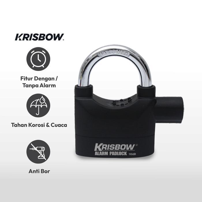 Best Seller Krisbow Gembok Dengan Alarm - Hitam Original