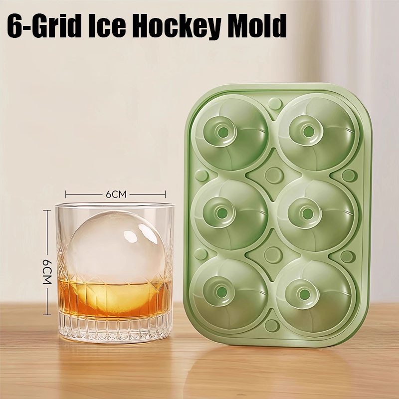 6Grid Ice Hockey Mold Ice Making Mold Silicone Ice Cube Tray Mold Diy Ice Maker Ice Cube Tray Bar