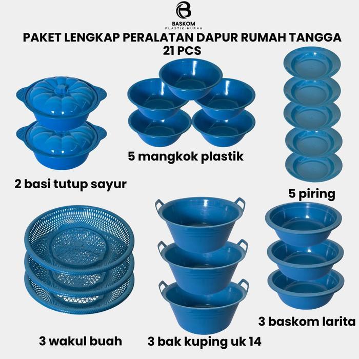 (21 Pcs) Paket Lengkap Peralatan Dapur Rumah Tangga / Perabotan Dapur Murah / Perabotan Rumah Tangga
