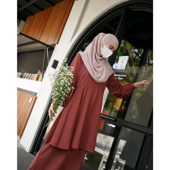 Ufaira Collection ~ Shanum Set Rok Setelan Wanita Terbaru Crincle Airflow Polos Baju Muslim Crinkle