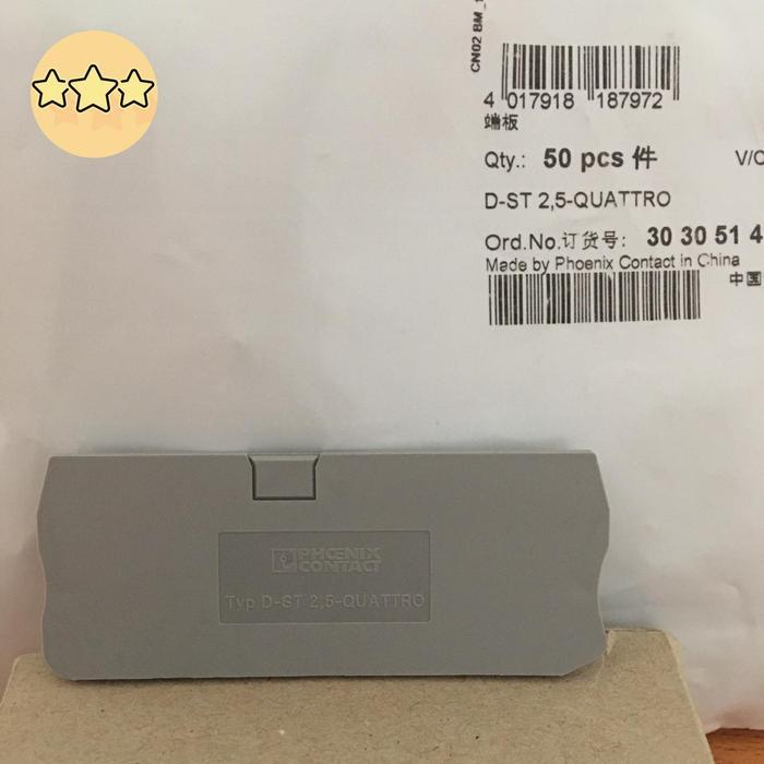 Ori Phoenix Contact End Cover D St2.5 St 2.5 3030514 Quattro D-St2,5