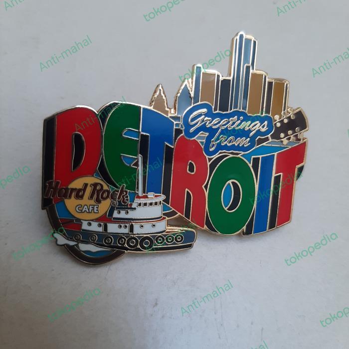 Hard Rock Cafe greetings pin, Detroit.