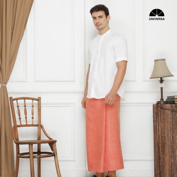 SARUNG UNIVERSA - ORANGE (PREMIUM SARONG) SARUNG POLOS MUSLIM SARUNG DEWASA PRIA