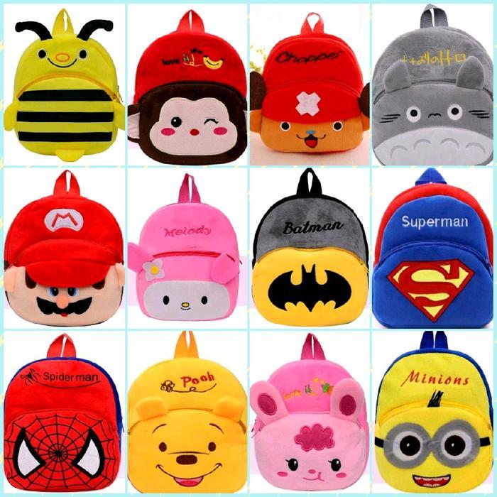 Paket Murah (Paket Usaha) 12Pcs Tas ransel anak karakter lucu murah