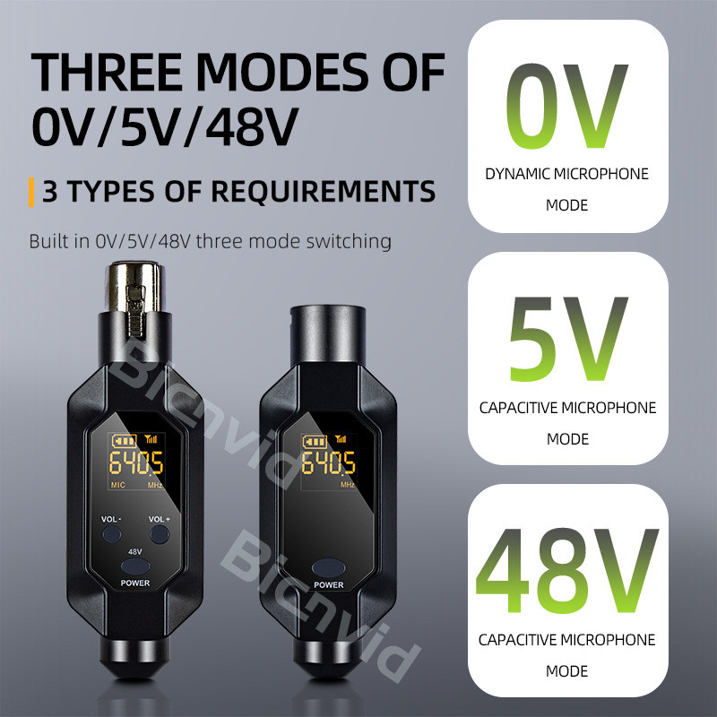 Wired to wireless Wireless Microphone Converter XLR Transmitter and Receiver Microphone Wireless