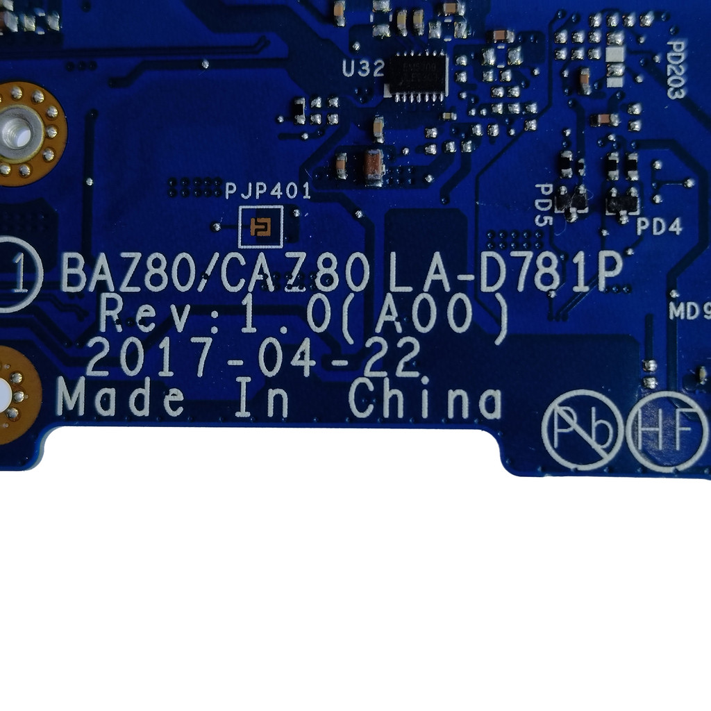 0313CT Laptop Motherboard For Dell XPS 13 9365 With i5 7Y57 CPU 8GB RAM LA-D781P