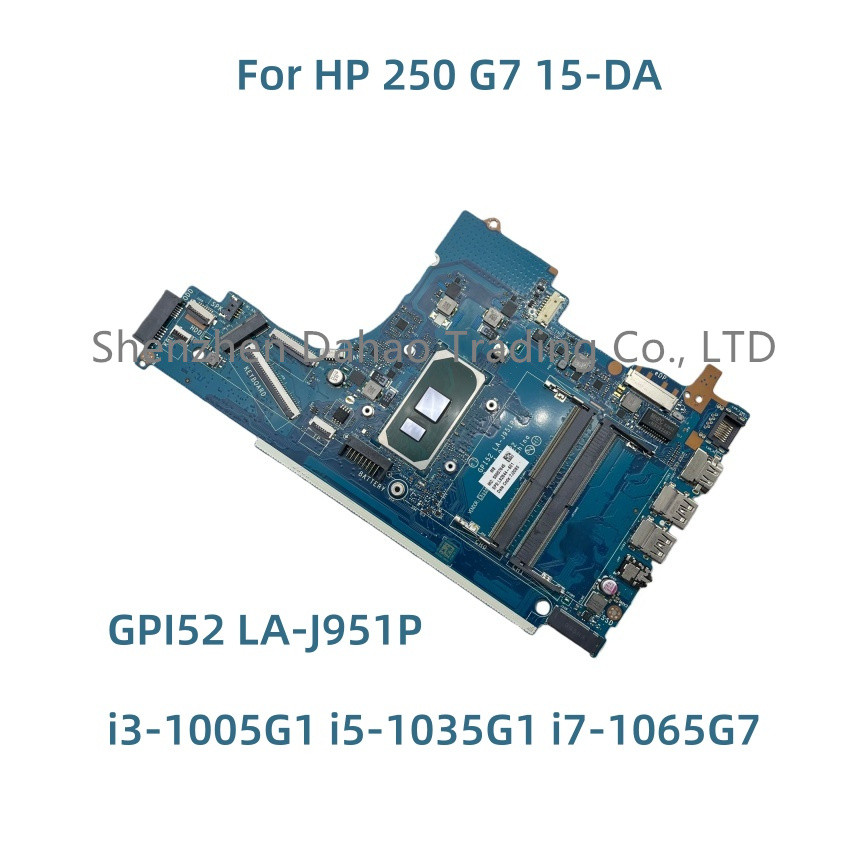 GPI52 LA-J951P For HP 250 G7 15-DA Laptop Motherboard With i3-1005G1 i5-1035G1 i7-1065G7 CPU DDR4