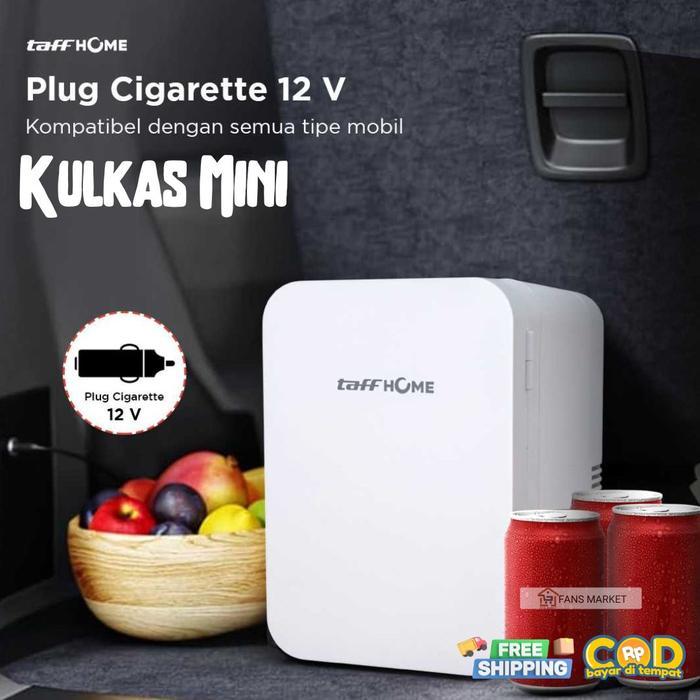 Taffhome Kulkas Mini Fridge Skincare Kulkas Mobil 2In1 Cooler Warmer 8L