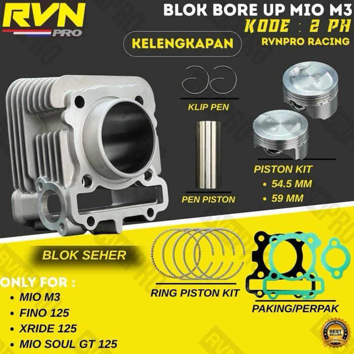 "New" BLOK SEHER BORING BORINGAN PAKET BOREUP BORE UP MIO M3 FINO 125 MIO SOUL GT XRIDE 125 54 54,5