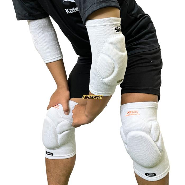 Satu Paket Kneepad Jonas V2 + Elbowpad Pro Jonas Hitam dan Putih Futsal Tangan