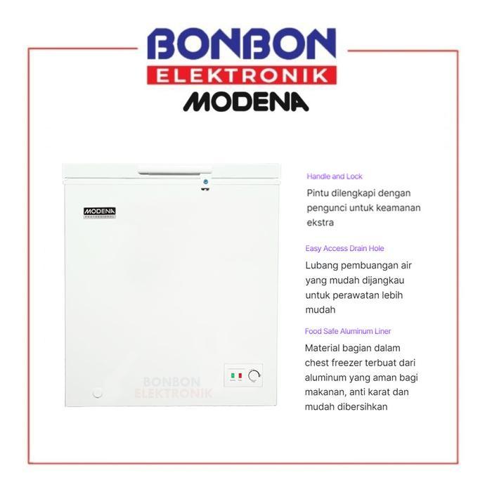 Modena Chest Freezer 150 Liter MD 0156 W / MD0156W Cooler Box