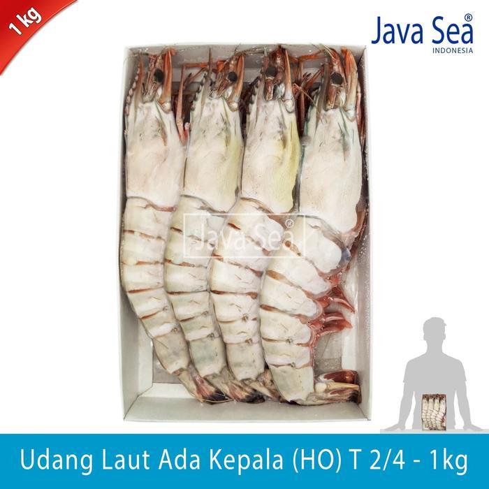 Udang Laut Tiger Utuh Ada Kepala HO T 2/4 pack 1kg Java Sea