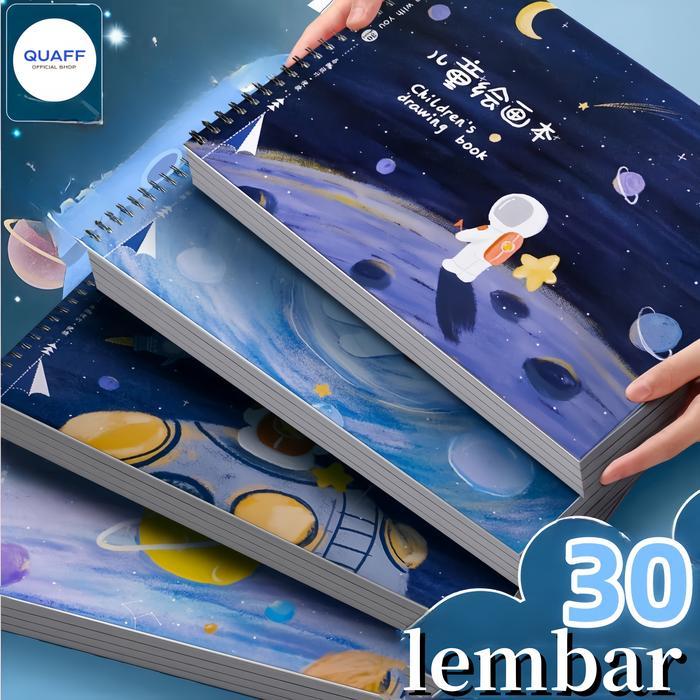 Drawing Book / Buku Gambar Ring A4 Karakter Buku Gambar Anak Sketchbook A4 Drawing Book Astronot