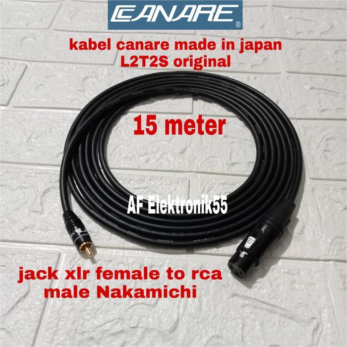 Kabel Canare Made In Japan Jack XLR Female To RCA 15 Meter