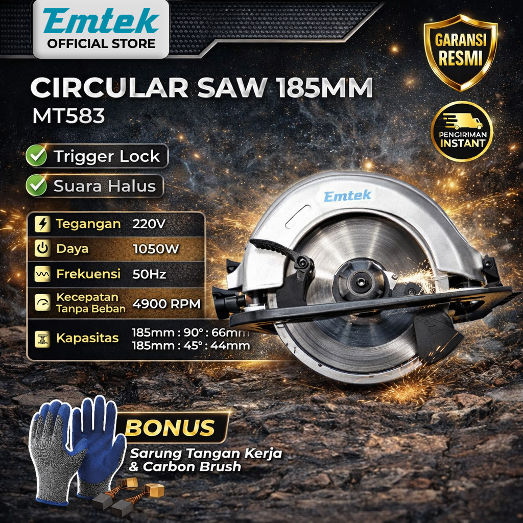 EMTEK Mesin Potong Kayu Circular Saw 185mm