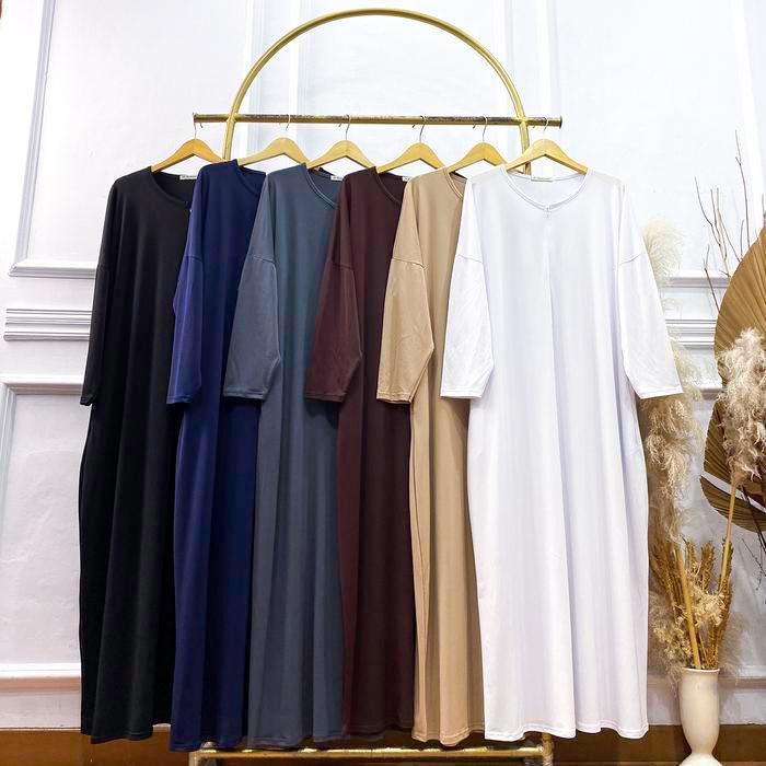 JV Hasanah Abaya Shireen Jersey Dress - Gamis Abaya Polos Jumbo Oversized Daily Adem Stretchable