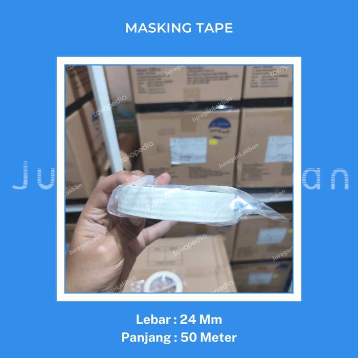"New" Lakban Masking Tape / lakban kertas besar 24mm x 50 meter Murah