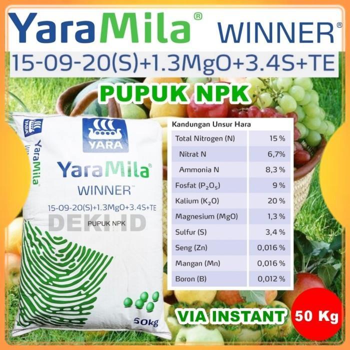 YaraMila Winner 50 Kg Via Instant Pupuk Yara NPK 15 09 20 S