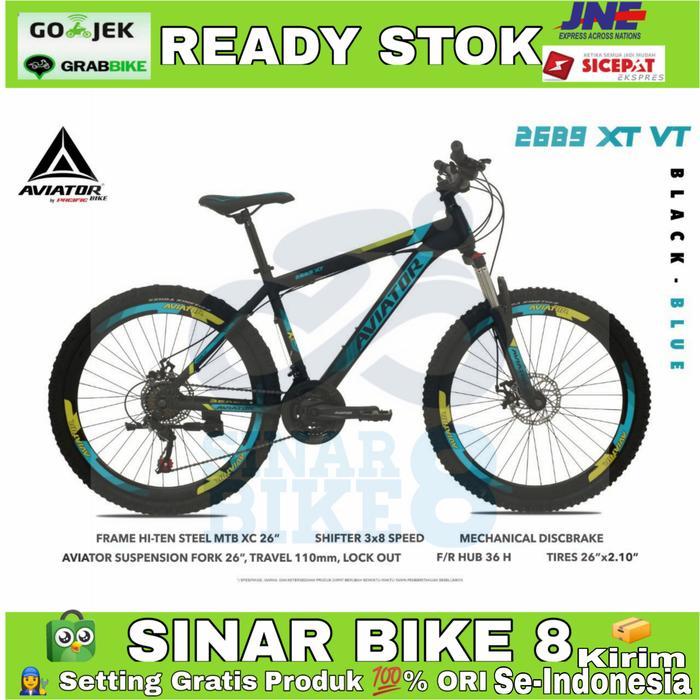 Sepeda Gunung 26 Inch MTB AVIATOR 2689XT - VT 24 Speed Double Cakram