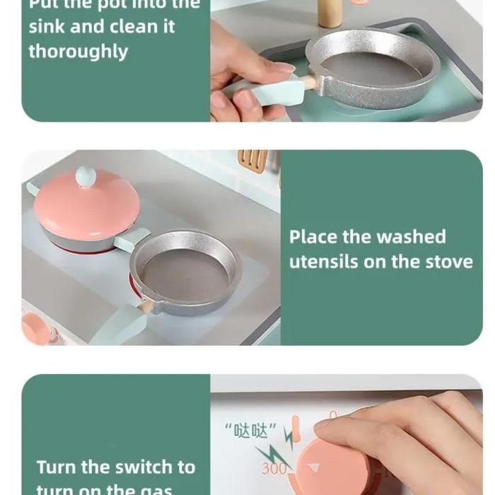 WOODEN COLORFUL KITCHEN SET/MAINAN DAPUR KAYU ANAK