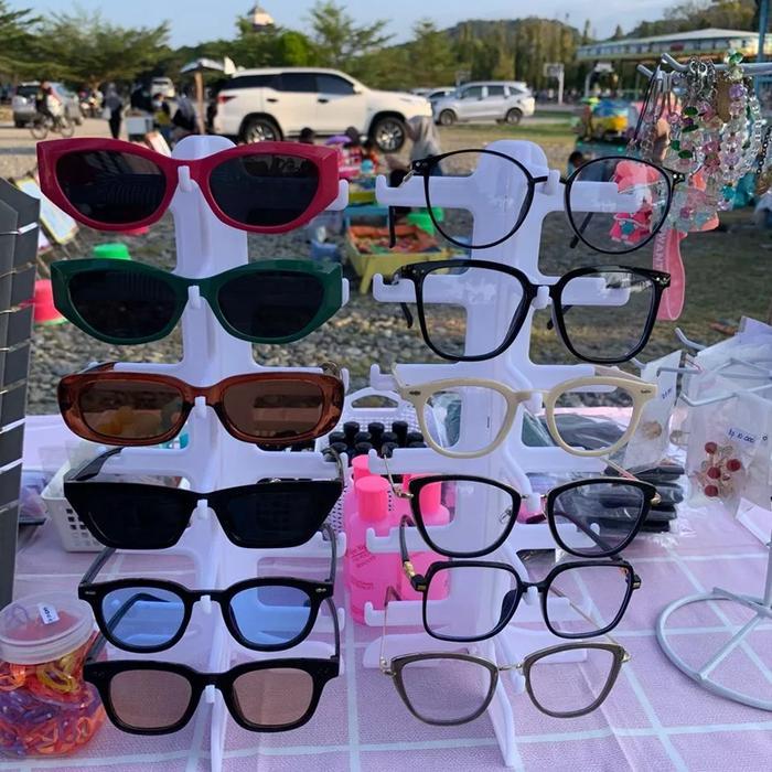 Display Pajangan Kacamata Plastik 6 Susun Pajangan Kacamata Plastik Dapat Dilepas