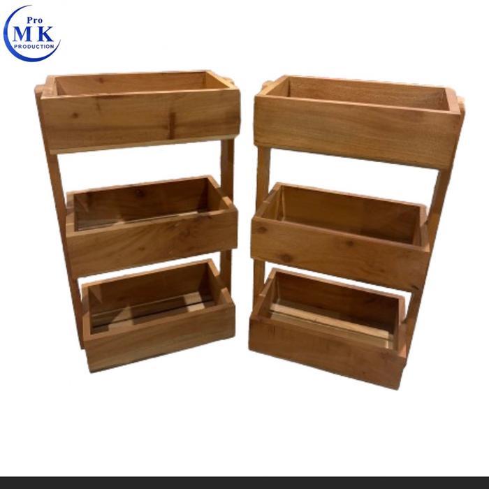 Rak Dapur Tingkat kayu jati full cat plitur