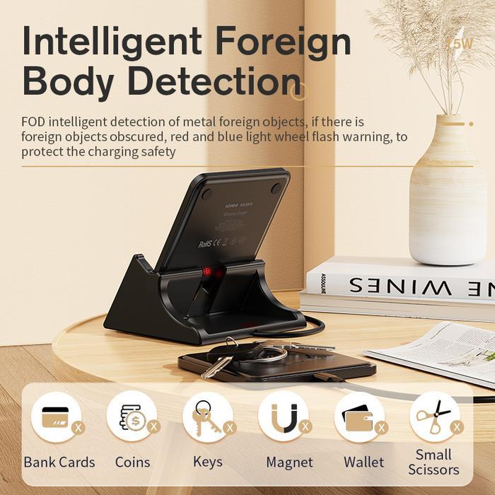 KIVEE Wireless Charger Fast Charge 15W Phone Holder Wireless Charging Kit Original Black Upgraded