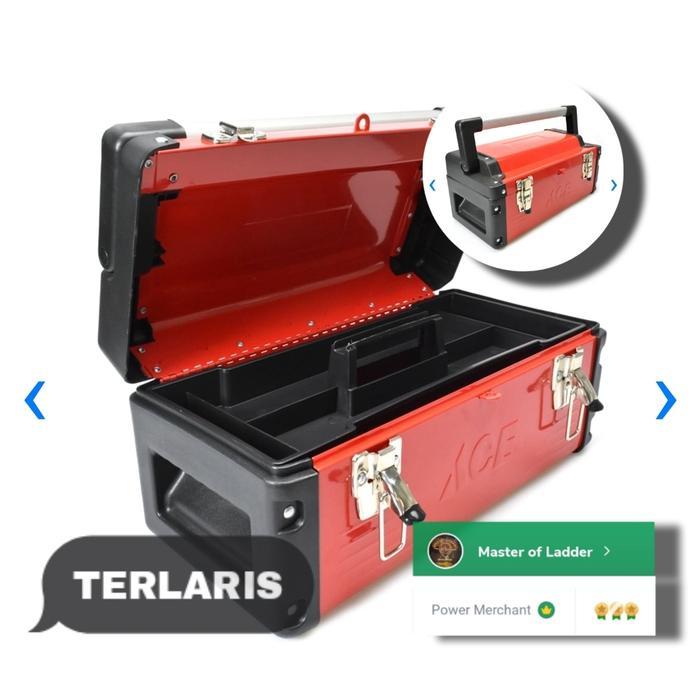 KRISBOW Kotak Perkakas Besi / Tool Box 16 INCH BESI ACE Tahan Karat