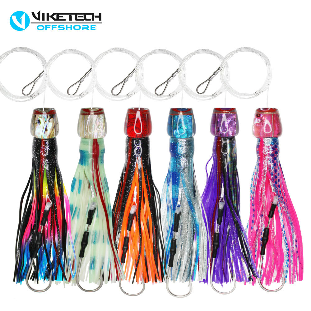 Viketech Premium Saltwater Trolling Lure - 9.5" Resin Octopus Bait for Wahoo, Tuna, Shark