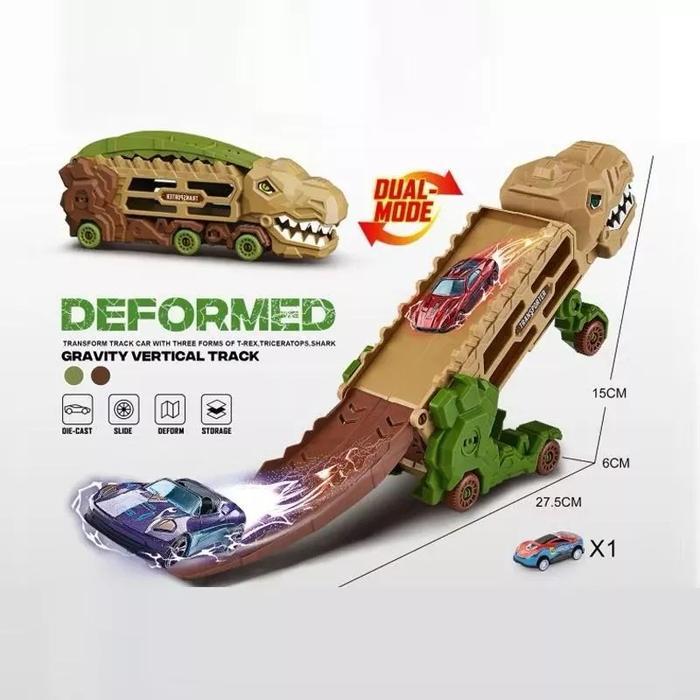 Miniso Toys - Mainan Mobil Dino Deformation Anak Transformasi Mainan Mobil Dino Deformation Anak