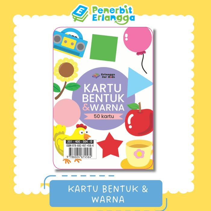 [Erlangga Official] Flash Card Anak Bergambar: Kartu Bentuk Dan Warna