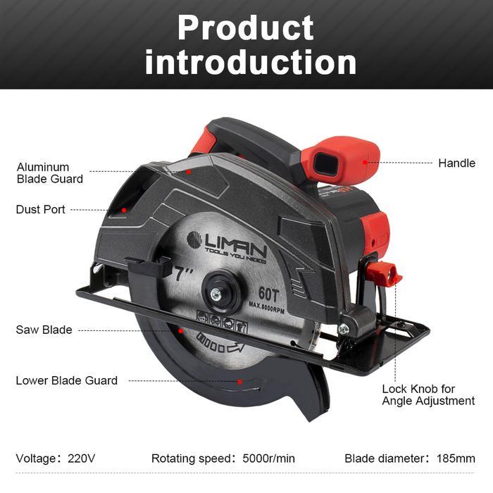 Orion Modern - Jld Circular Saw 7Inch/Kayu Circular Saw Listrik/Mesin Gergaji/Circular Saw Jld
