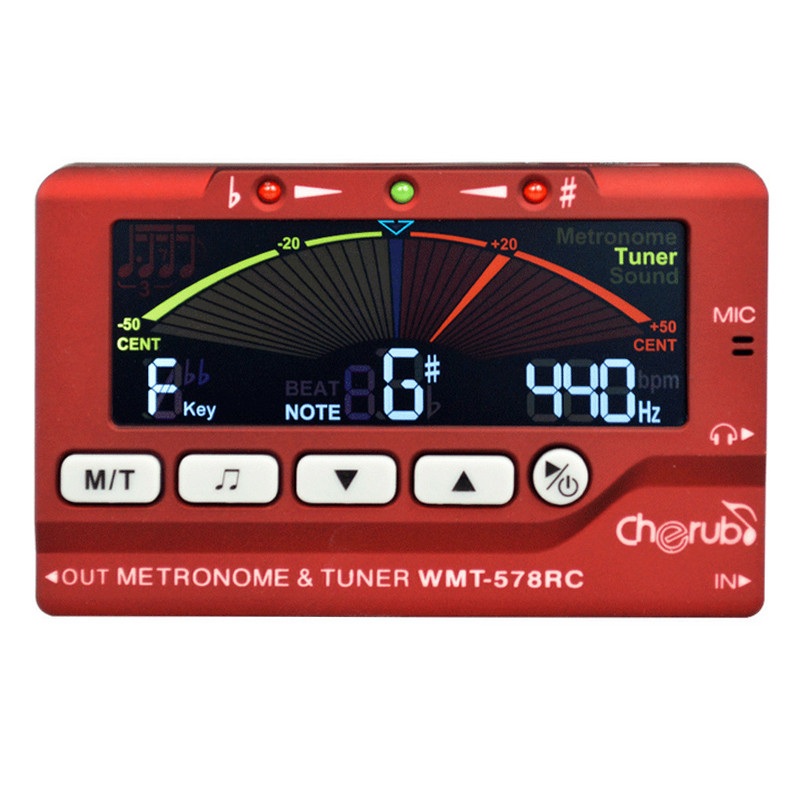 Cherub WMT-578RC LCD Display Flute/Sax Tuner Metronome Built-In Mic Musical Instruments Accessories