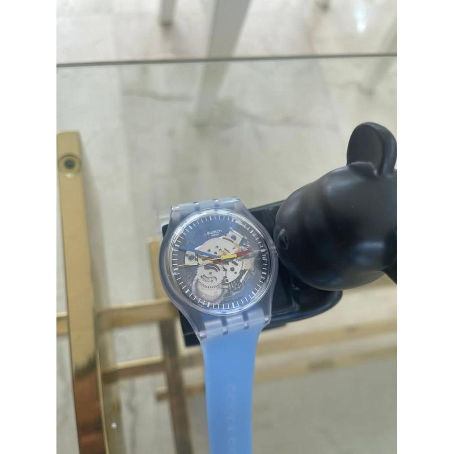 Sedia SWATCH SUOK156 CLEARLY BLUE Jam Tangan Pria Analog Original Swiss