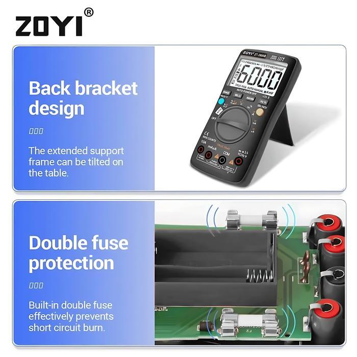 * ZOYI ZT-300AB True RMS NCV Upgrade Auto Mutlitester Bluetooth Digital