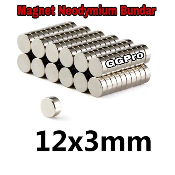 "New" Magnet Neodyium Bundar Uk 12x3mm Super Kuat Grade N42 untuk Autolock Dompet & Tas Alat Perekat