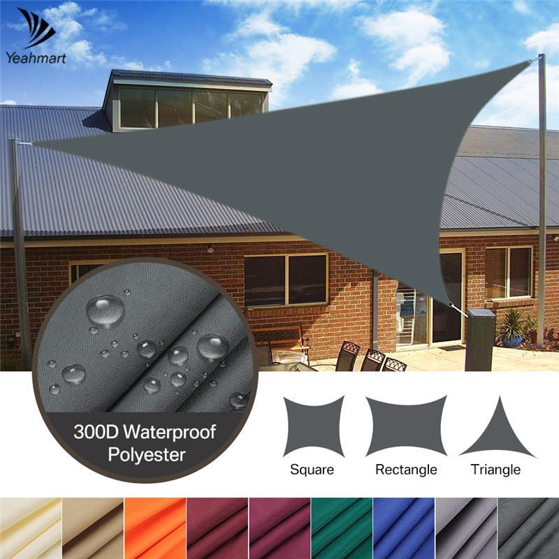2M Garden Patio Pool Shade Sail Waterproof Triangular UV Sun Shelter