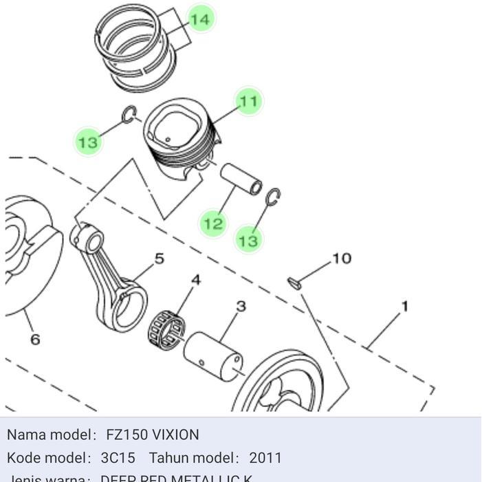 Piston Kit Piston Set + Ring Piston Vixion Old Vixion New Original Yamaha