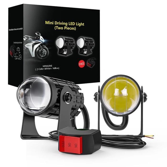 COD LAMPU SOROT LED LASER/MINI D2 LASER GUN/LAMPU TEMBAK SOROT KUNING PUTIH MOTORCYCLE