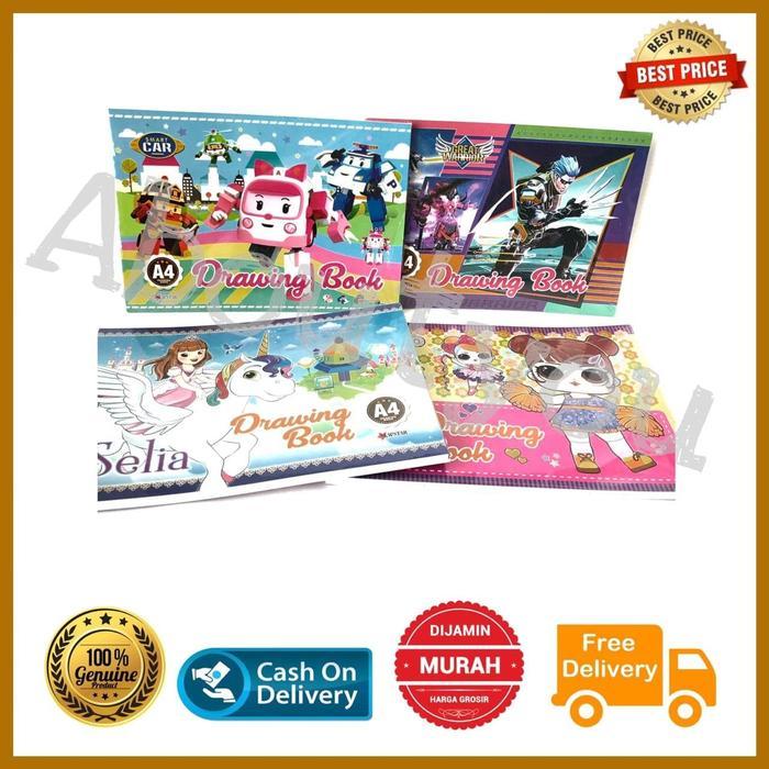 Buku GAMBAR Anak A4 buku coret sketsa karakter lucu murah